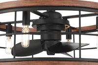 22 inch Bridgette Fandelier Matte Black Ceiling Fan with Light Kit and Handheld Remote