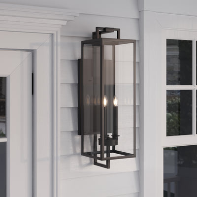 8'' Lamont Textured Black 3 Light Wall Sconce