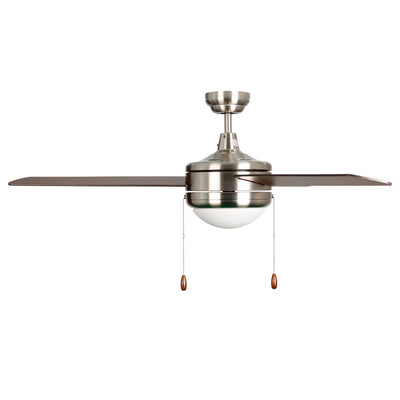 52 Inch Contempo IV AC Brushed Nickel Indoor Ceiling Fan 3 Walnut Blade Reversible