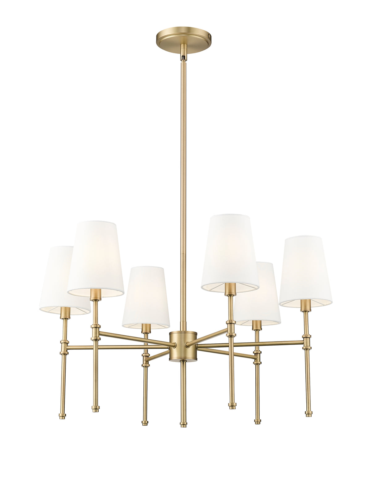 15.75'' Adorra Vintage Brass 6 Light Chandelier