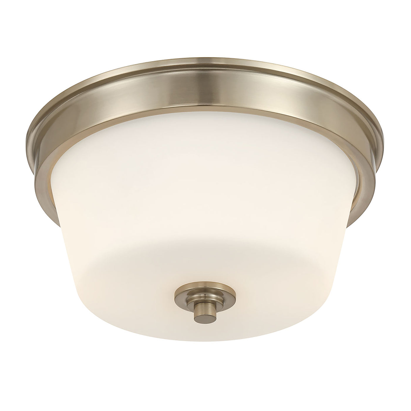 13-inch Strayhan Modern Gold 2-Light White Frosted Glass Flush Mount Ceiling Light