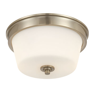 13-inch Strayhan Modern Gold 2-Light White Frosted Glass Flush Mount Ceiling Light