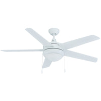50 Inch Mirage AC White Indoor Ceiling Fan 5-Blade 2 Lights Reversible