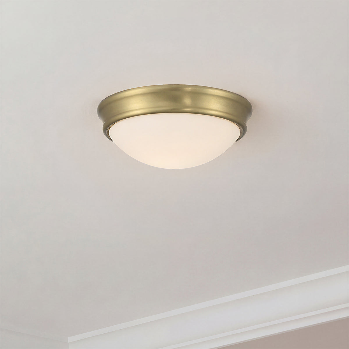 4'' Baumann Vintage Brass 1 Light Flush Mount