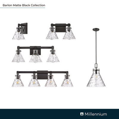 7.13'' Barlon Matte Black 1 Light Wall Sconce
