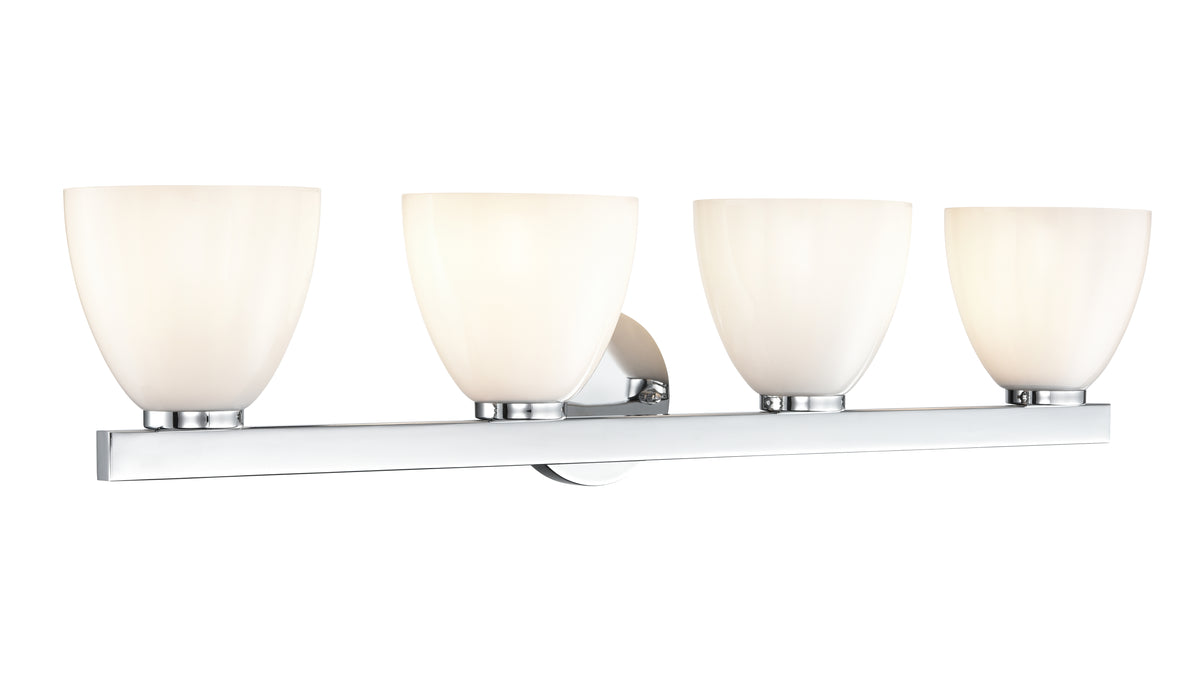 33'' Apria Polished Chrome 4 Light Bath Vanity
