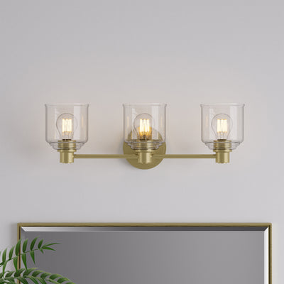 22.5'' Vessair Vintage Brass 3 Light Bath Vanity