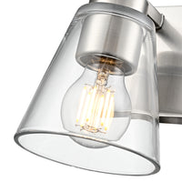6.75-inch Strayhan Brushed Nickel 1-Light Clear Glass Wall Sconce