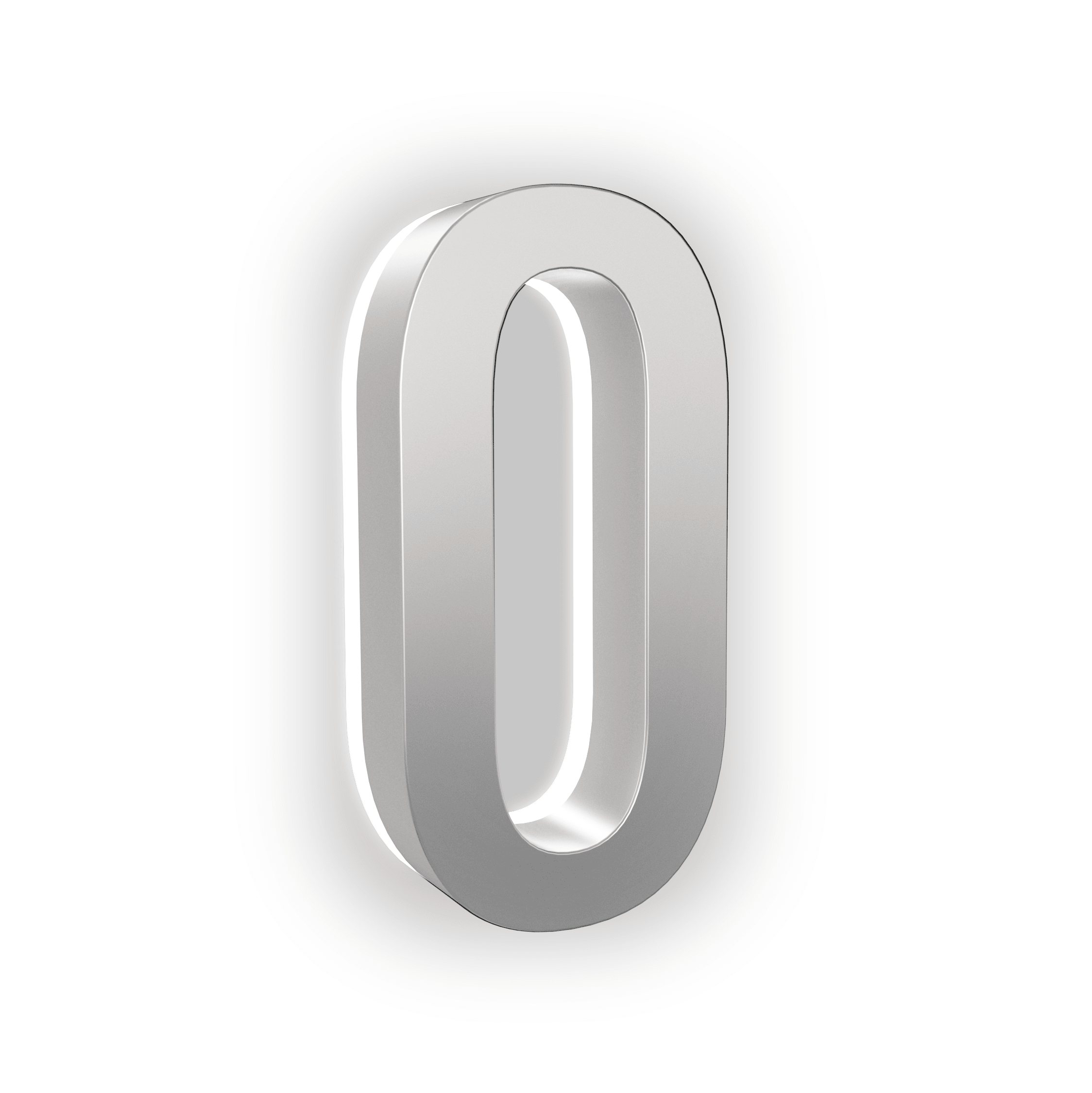 LED house numbers silver