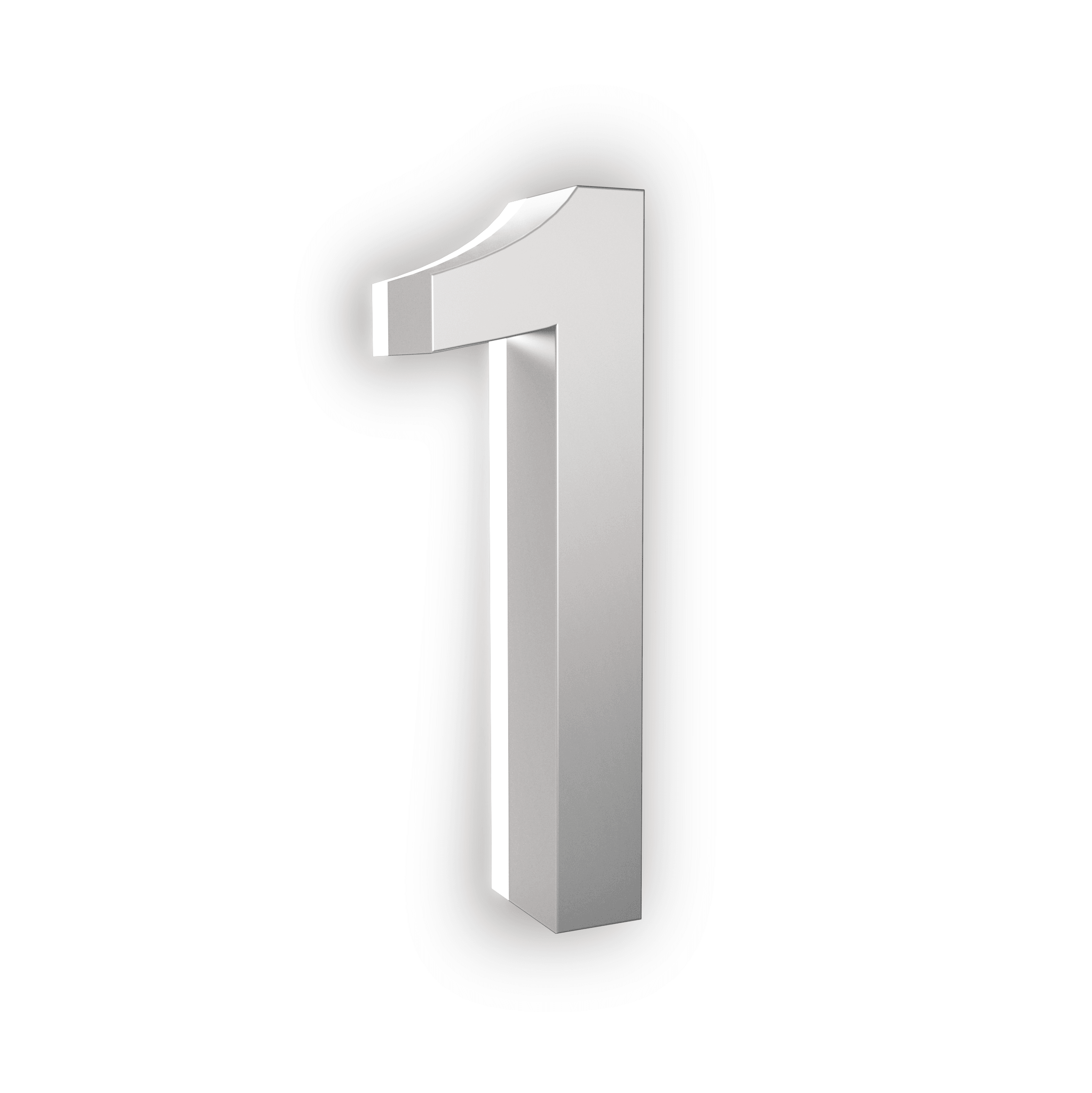 LED house numbers silver