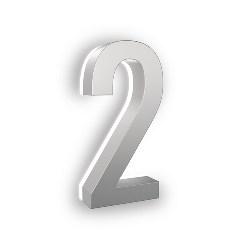 LED house numbers silver