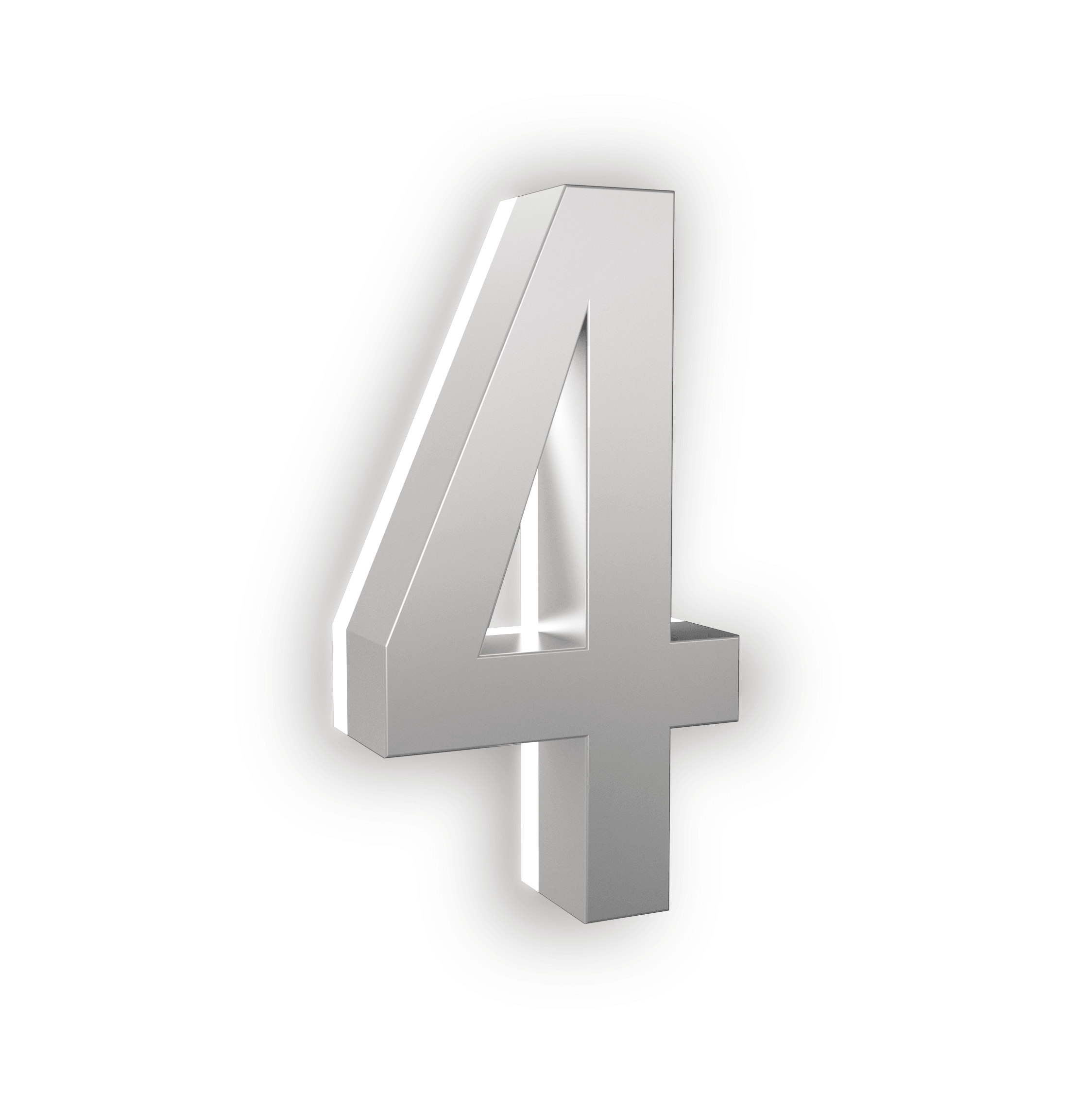 LED house numbers silver