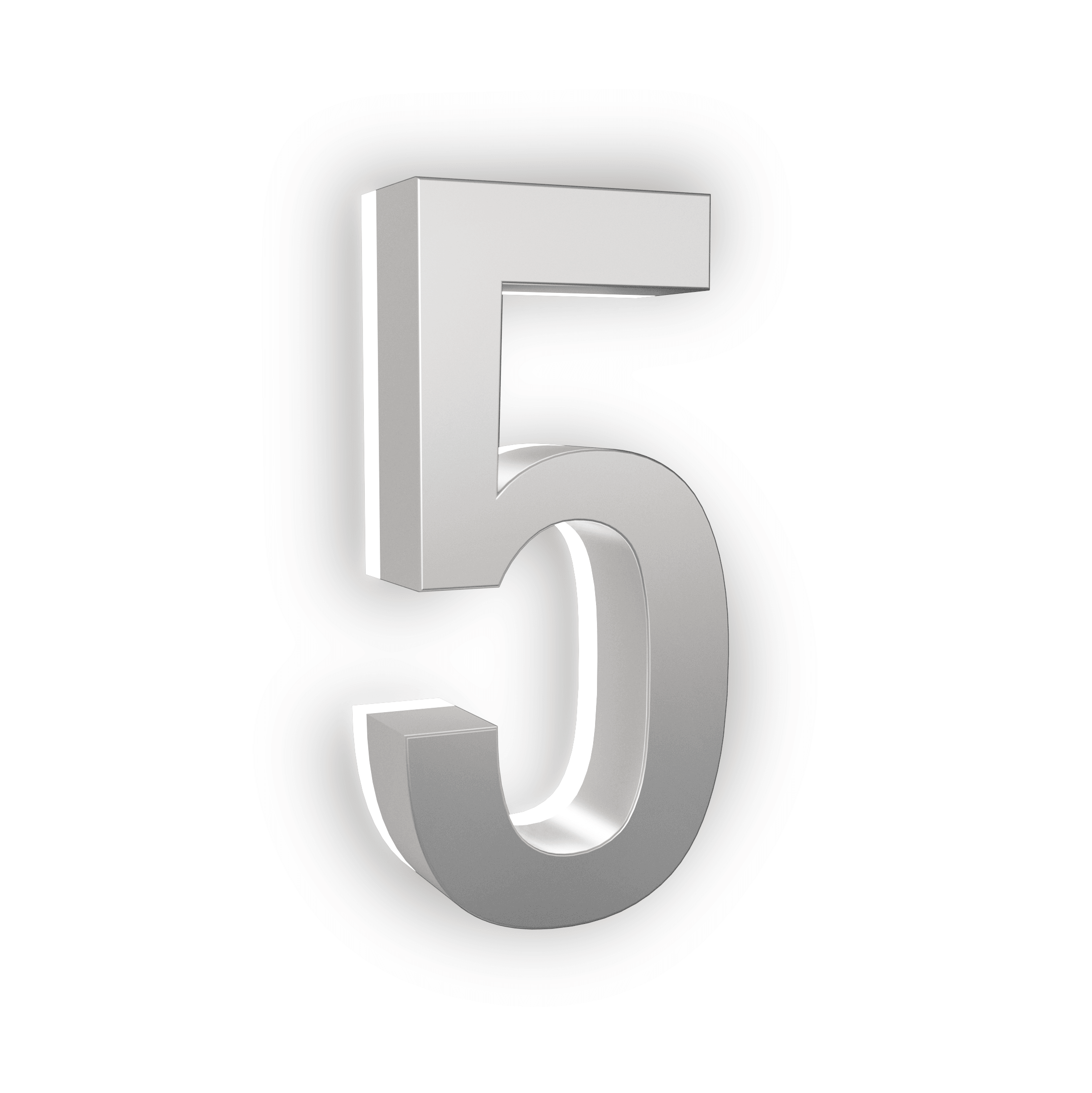 LED house numbers silver