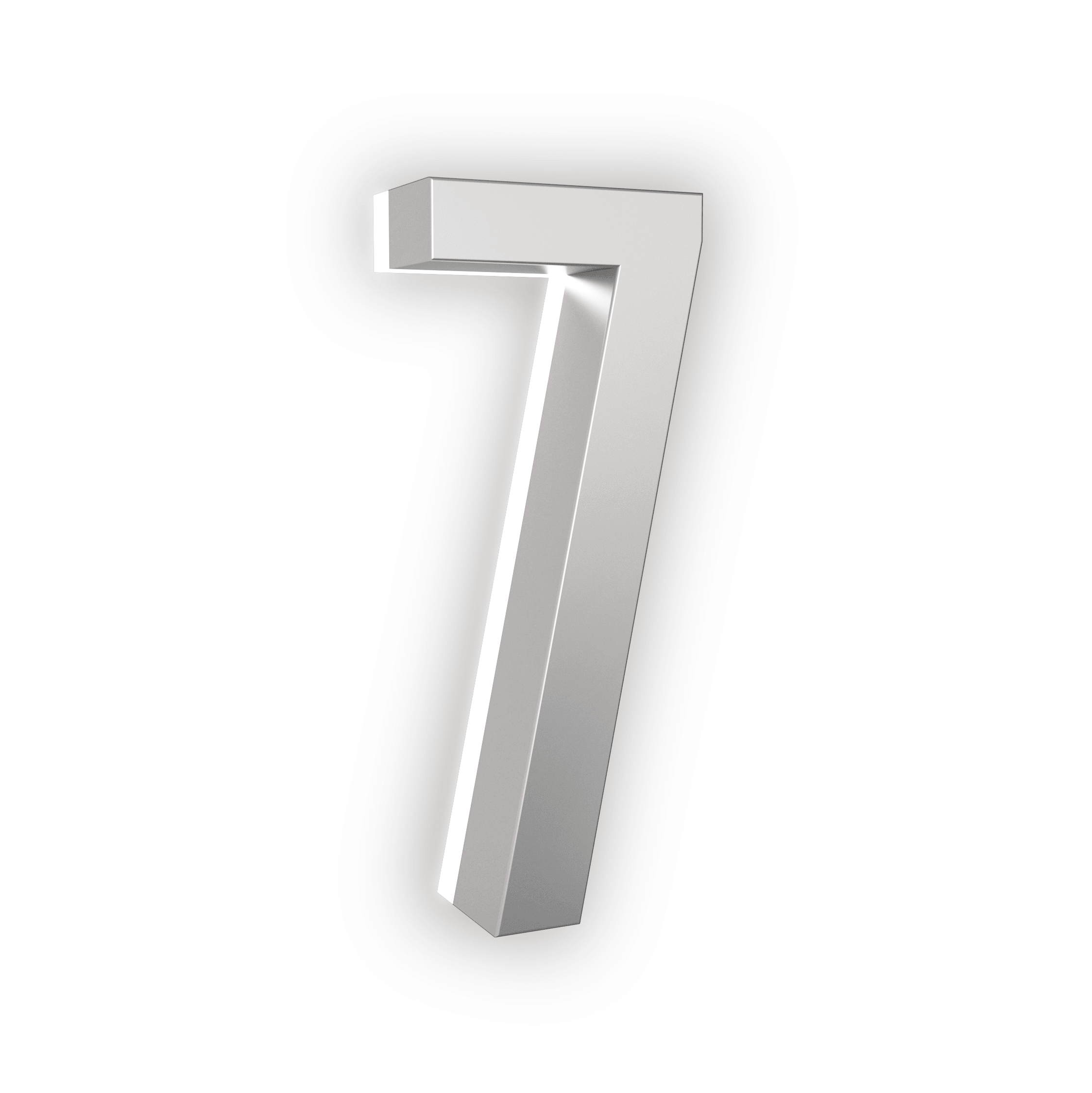 LED house numbers silver