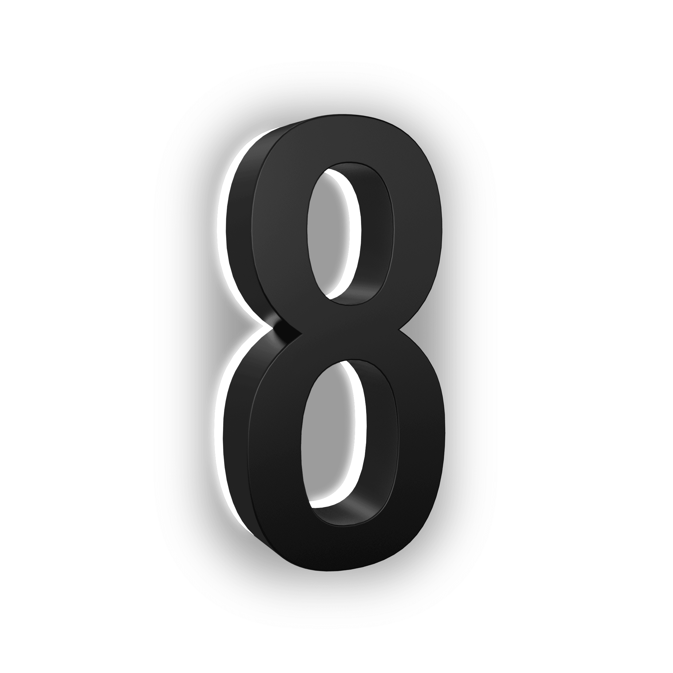 LED house numbers black