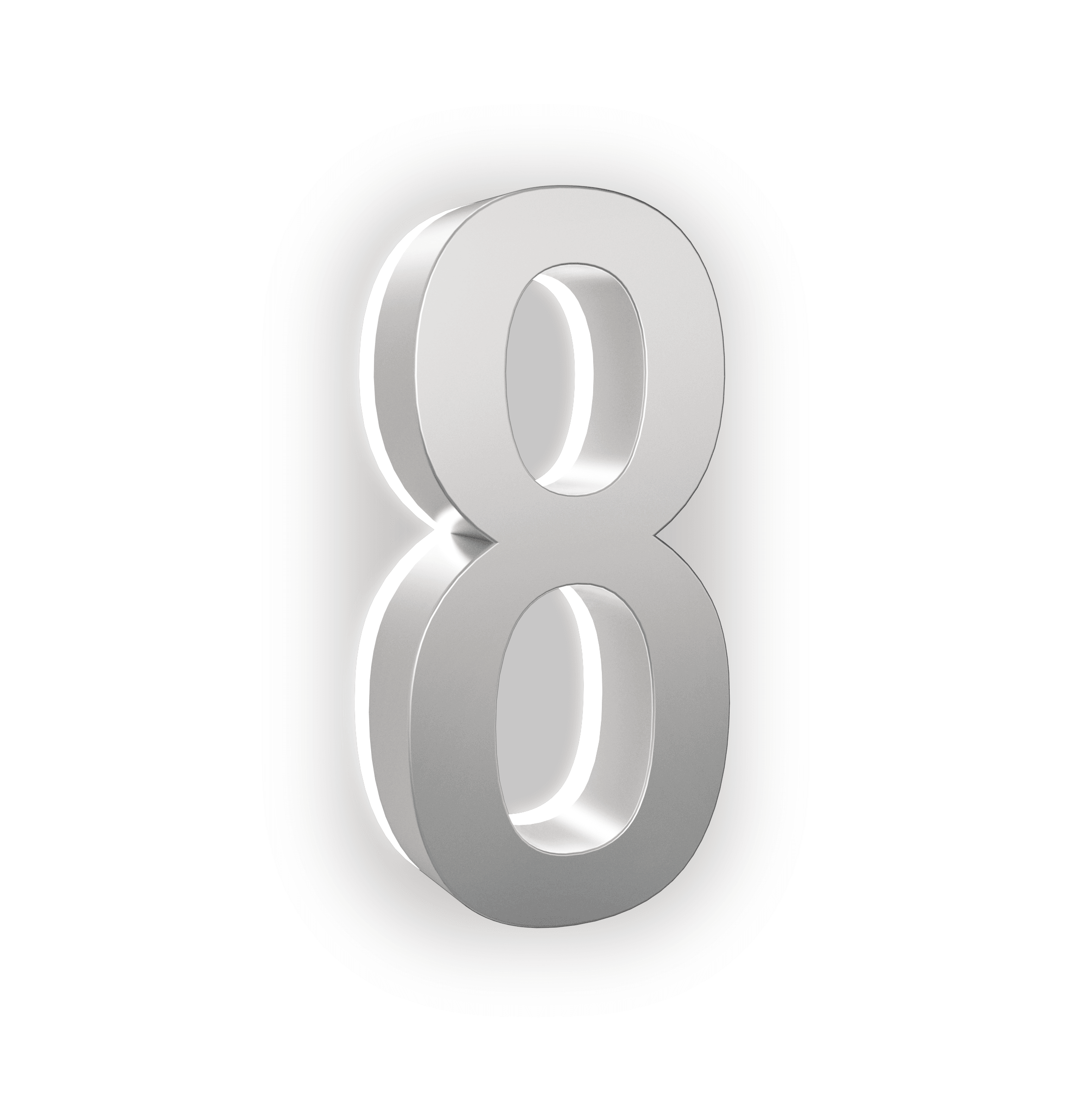 LED house numbers silver