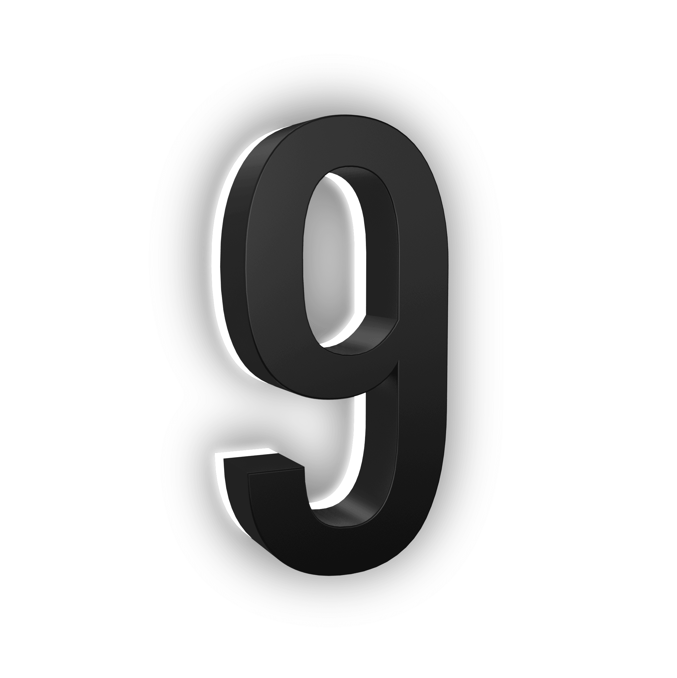 LED house numbers black