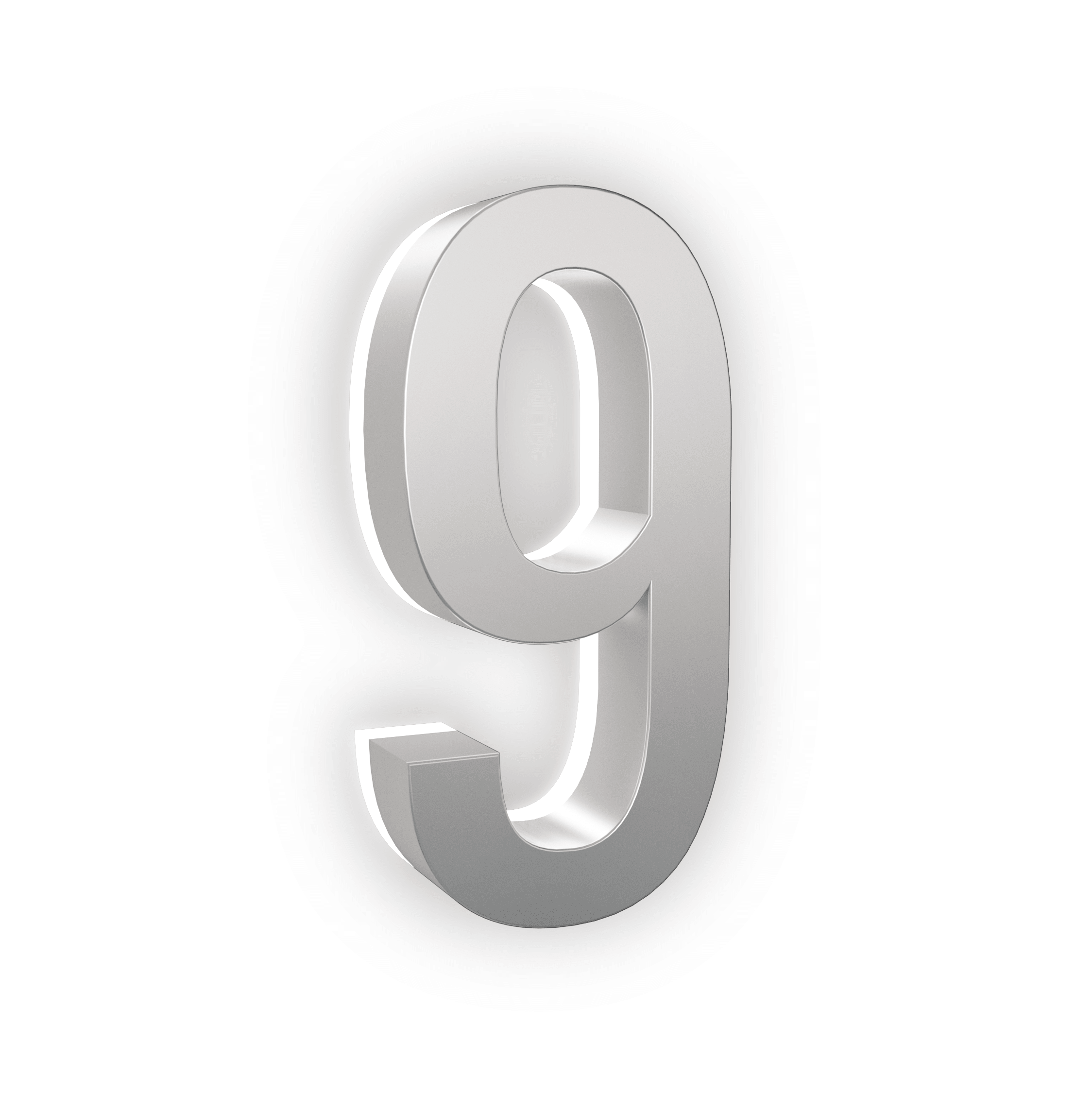 LED house numbers silver