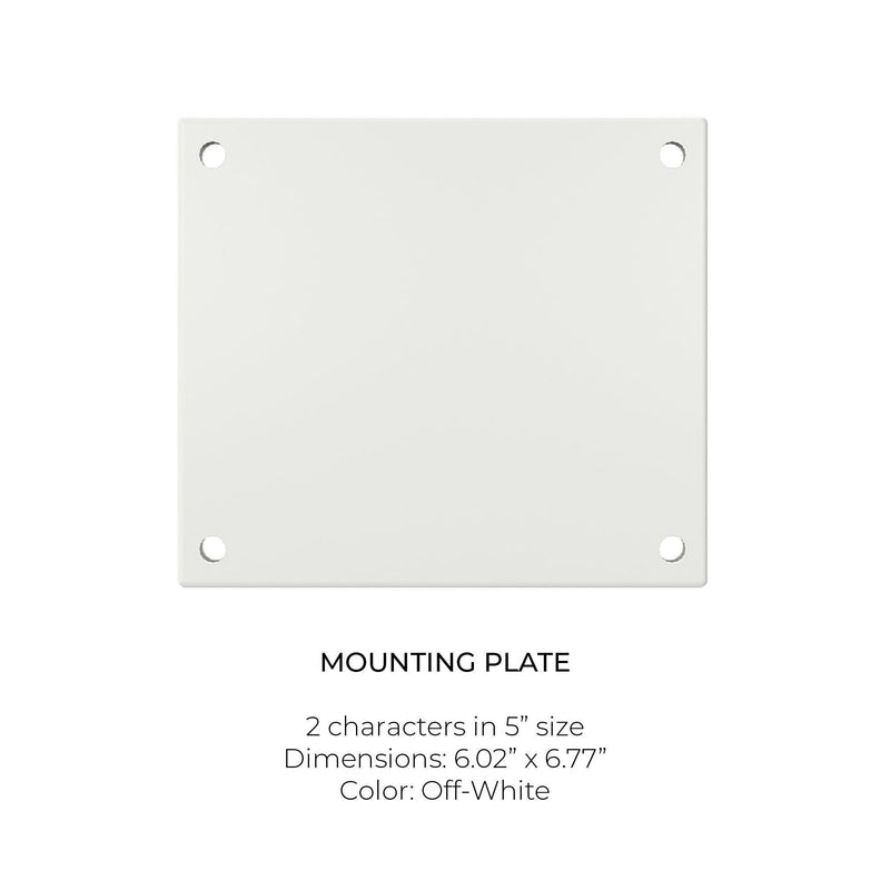 Horizontal mounting plate for house numbers